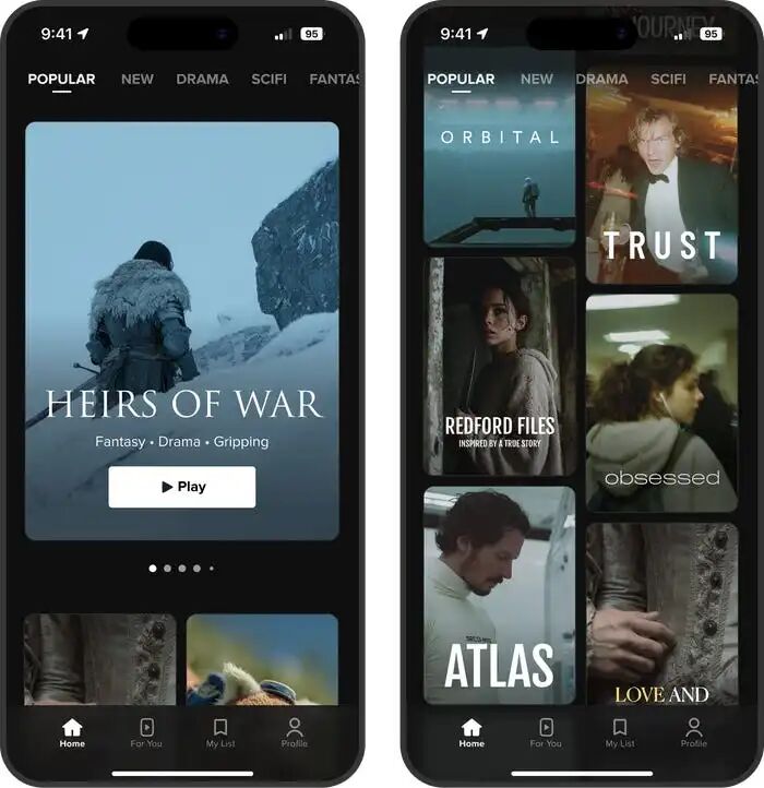 TrueShort screenshot of app showing it aims to make films in a full range of genres using AI.